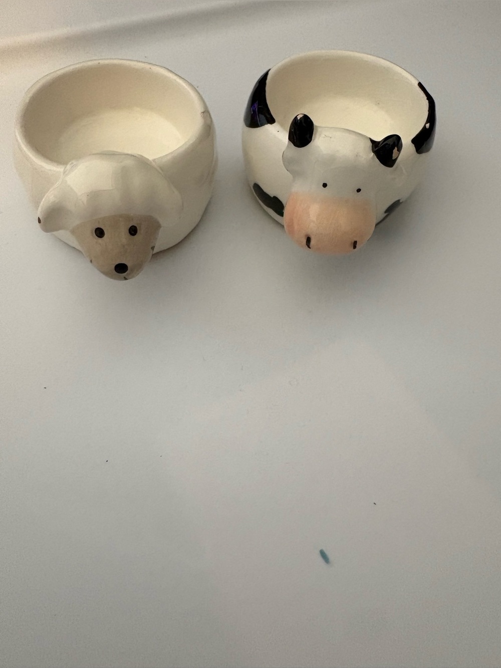Cute Ceramic Animal Egg Cups - Cow & Sheep